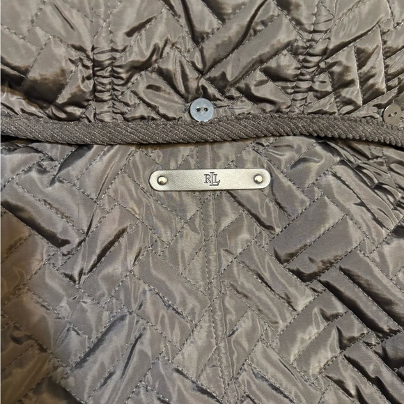 Lauren Ralph Lauren Black Basket Weeve Hooded Quilted Jacket - Picture 7 of 8